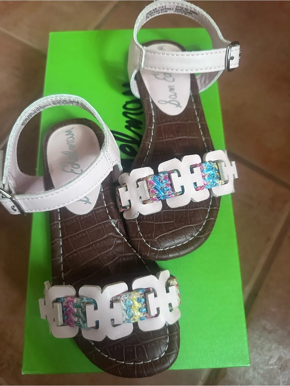 Sam Edelman Kids Sandals with Multicolor Braided Accent